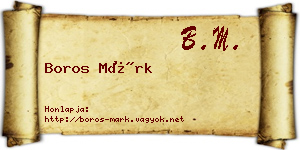 Boros Márk névjegykártya