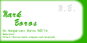 mark boros business card